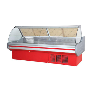 Compact Open Display Refrigerator for Display Cooked Food with Two-way Glass Doors