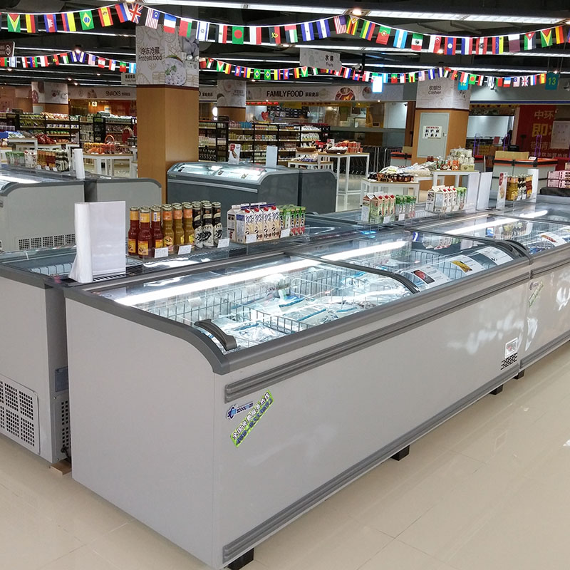 2018 New High Quality Supermarket Island Freezer for Display And Sales with High Efficiency Control Technology
